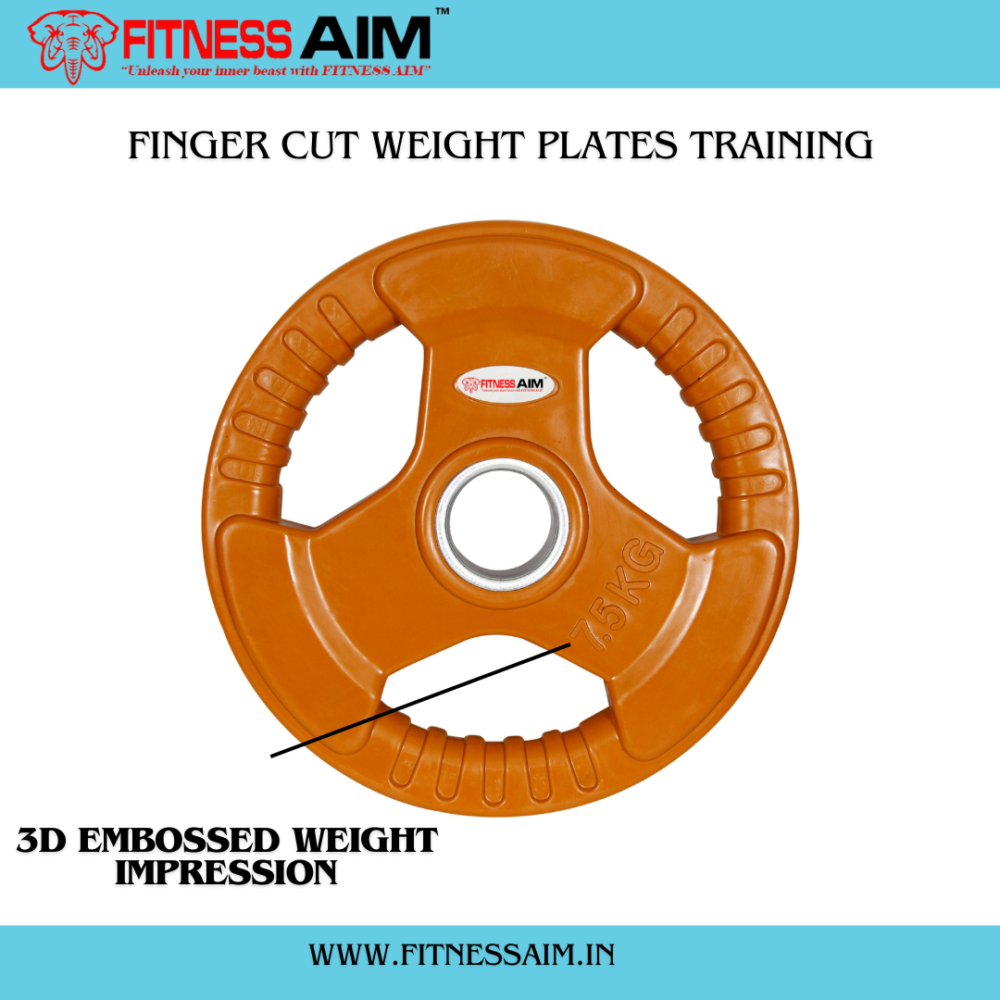 FITNESS AIM FINGER CUT WEIGHT PLATES TRAINING - Image 4