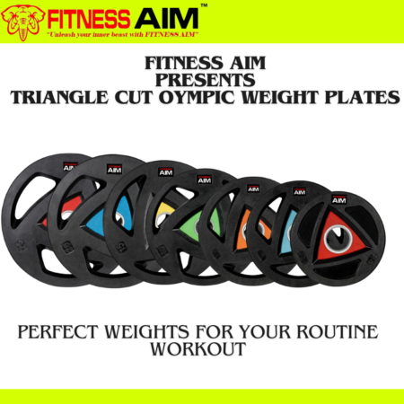 FITNESS AIM TRIANGLE CUT WEIGHT PLATES OLYMPIC - SET 50KG (2.5, 5, 7.5, 10KG X 2)