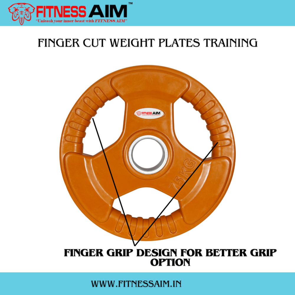 FITNESS AIM FINGER CUT WEIGHT PLATES TRAINING - Image 2
