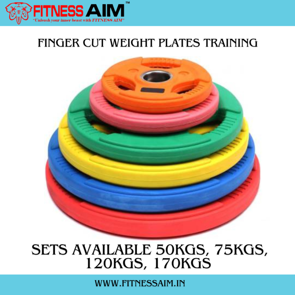 FITNESS AIM FINGER CUT WEIGHT PLATES TRAINING - Image 5