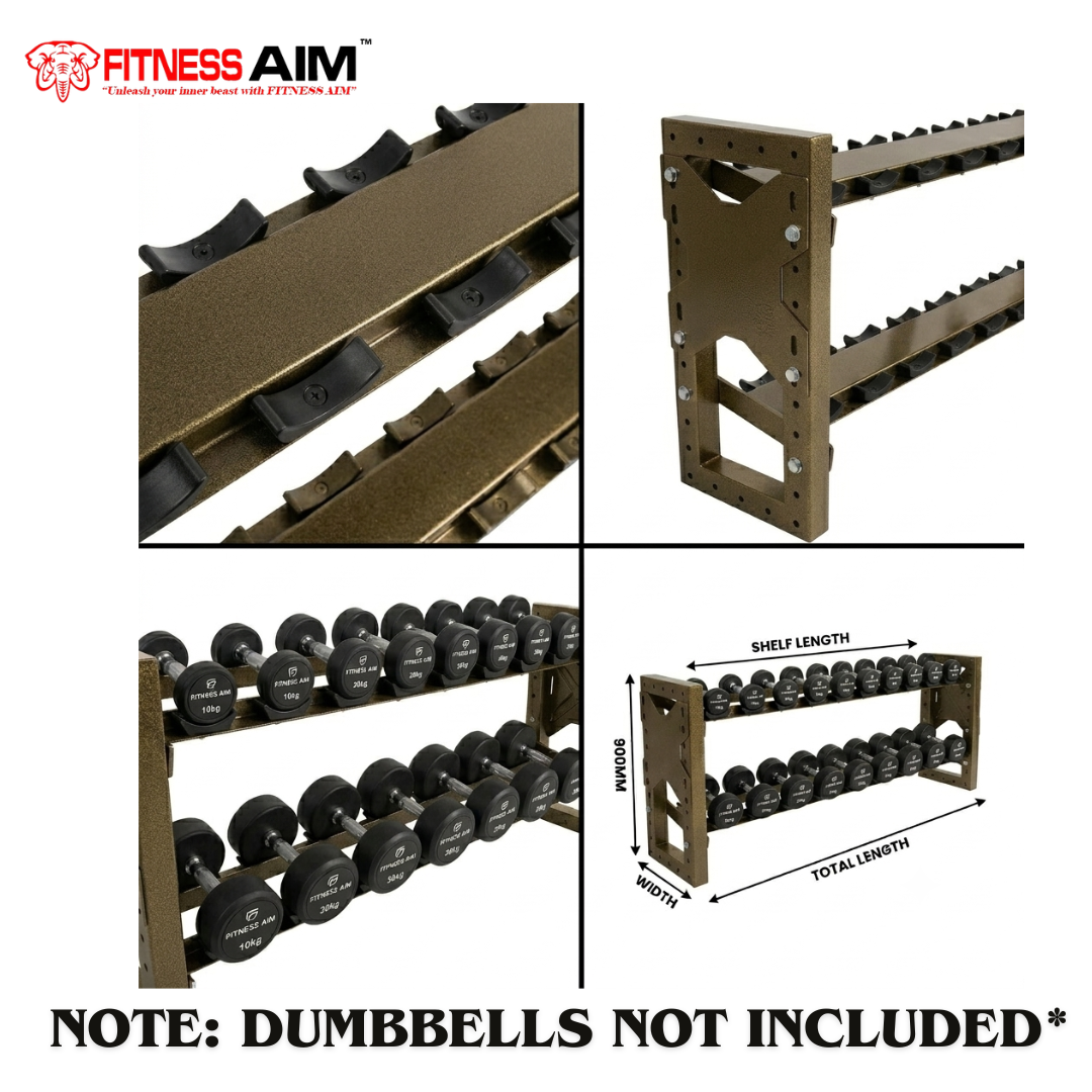 Fitness Aim Dumbbell Rack Pro – Heavy Duty 2-Tier - Image 8